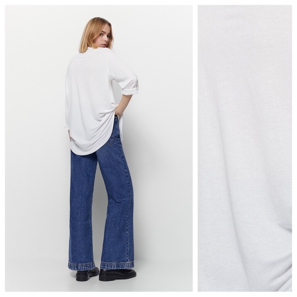 NWT. Massimo Dutti White Viscose Blend Shirt/Blouse. Size XS. - Picture 4 of 10